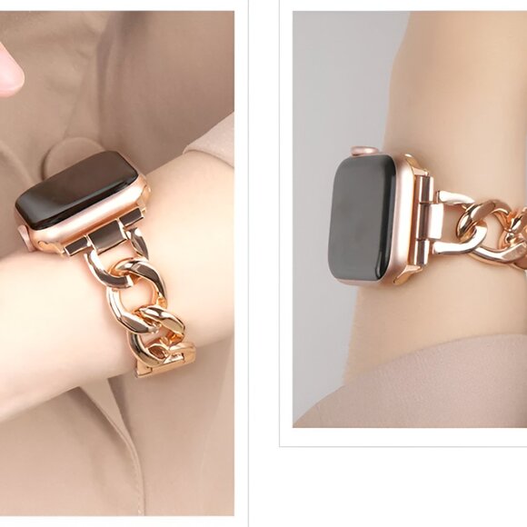 NEW Adjustable Strap Chain Rosegold Stainless Band For Apple Watch - Picture 8 of 13